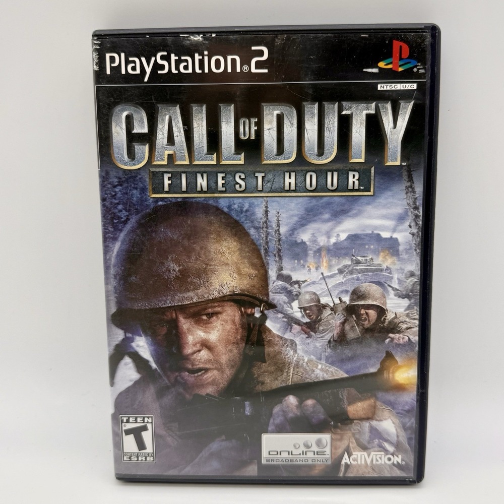 Call of Duty: Finest Hour (Sony PlayStation 2, 2004) PS2 Game Case Manual Tested